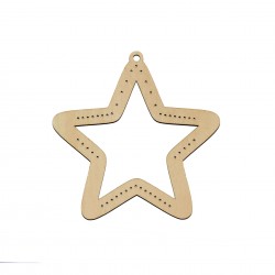 Figurina Stea Blank pentru Tesut Margele - Loom Beads - 105x105mm - gaurele 1mm - B10