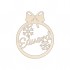 Figurina Glob Blank din Lemn Personalizata - Funda si Fulgi - 125x100 mm