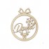 Figurina Glob Blank din Lemn Personalizat - Funda si Ren - 120x100 mm