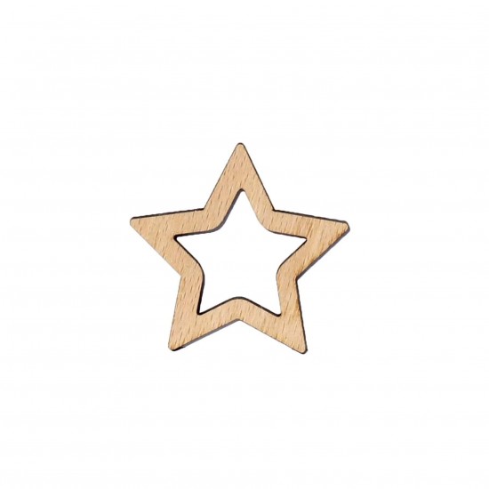 Figurina Stea din Lemn Blank H10cm - S02 - 100x105 mm