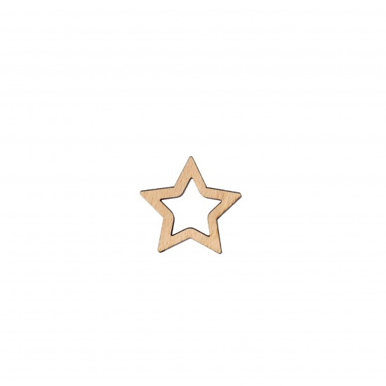 Figurina Stea din Lemn Blank H5cm - S02 - 50x50 mm