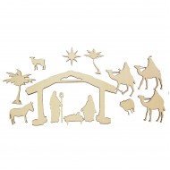 Set 13 figurine Blank din Lemn - Scena Nasterii - SN04