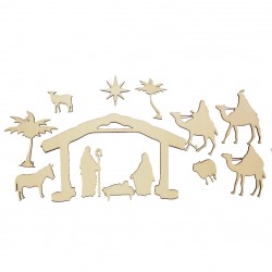 Set 13 figurine Blank din Lemn - Scena Nasterii - SN04