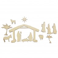 Set 13 figurine Blank din Lemn - Scena Nasterii - SN05
