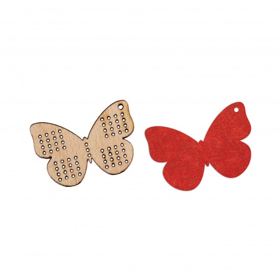 Figurina Tip Gherghef - Fluture - gaurele 1mm - Spate Fetru - 45x31 mm