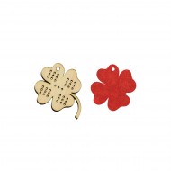 Figurina Tip Gherghef - Trifoi - gaurele 1 mm - Spate Fetru - 42x35 mm