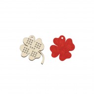 Figurina Tip Gherghef - Trifoi - gaurele 1,5 mm - Spate Fetru - 40x35 mm