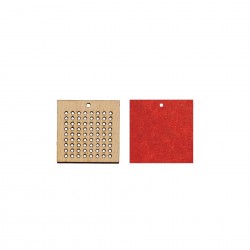 Figurina Tip Gherghef - Patrat - gaurele 1.5 mm - Spate Fetru - 35x35 mm