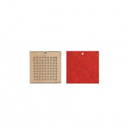 Figurina Tip Gherghef - Patrat - gaurele 1 mm - Spate Fetru - 35x35 mm