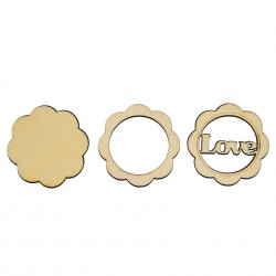 Set Trei Figurine - Brosa-Martisor Licheni Personalizata - Floare - 50x50 mm