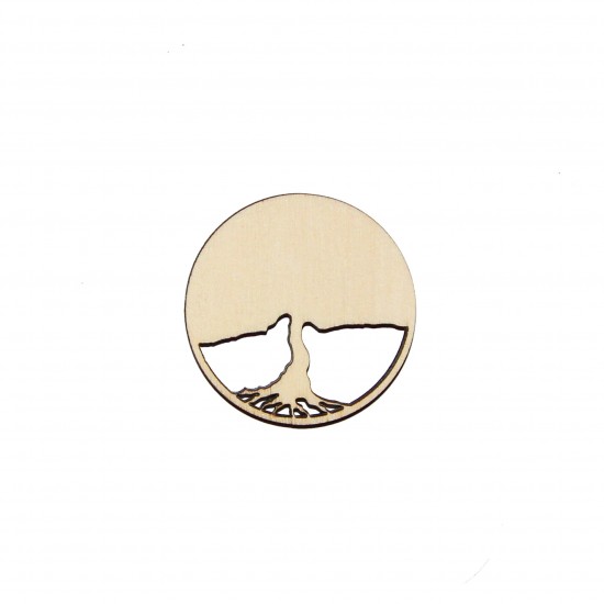 Figurina Copac cu Cadru C1 - Brosa-Martisor Licheni - 50x50 mm