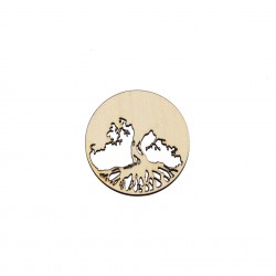 Figurina Copac cu Cadru C3 - Brosa-Martisor Licheni - 50x50 mm