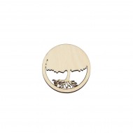 Figurina Copac cu Cadru C6 - Brosa-Martisor Licheni - 50x50 mm