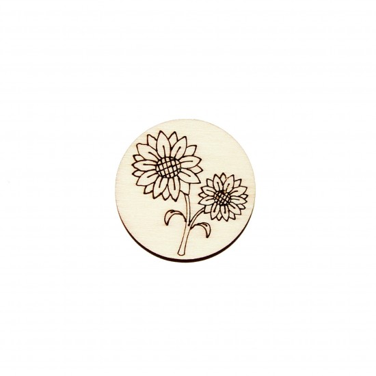 Figurina Cerc cu Floarea Soarelui Blank - 40x40 mm