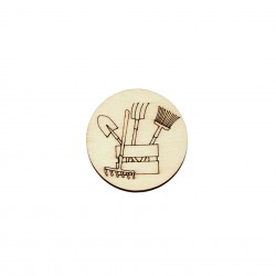 Figurina Cerc cu Ustensile Gradinarit Blank - 40x40 mm