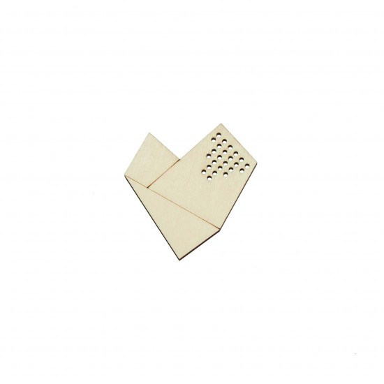 Figurina Tip Gherghef - Inima Abstracta - gaurele 1.5mm - 60x52 mm