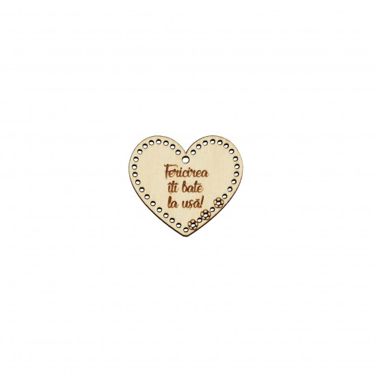 Figurina Tip Gherghef - Inima Personalizata cu Text - gaurele 1.5 mm - 45x40 mm