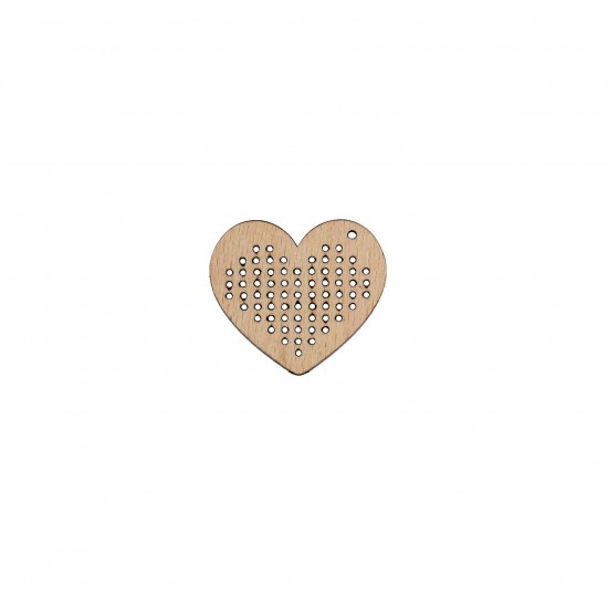 Figurina Tip Gherghef - Inima - gaurele 1.5 mm - 45x40 mm