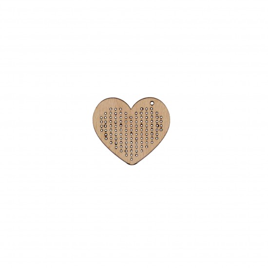 Figurina Tip Gherghef - Inima - gaurele 1 mm - 45x40 mm