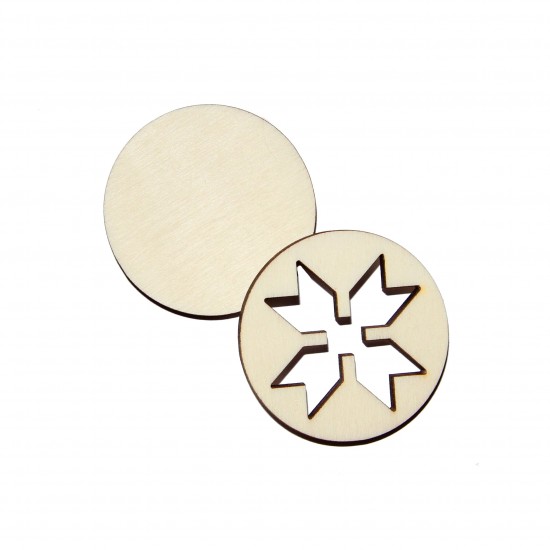 Set Doua Figurine - Brosa-Martisor Licheni - Cerc - Model Traditional2 - 50x50 mm