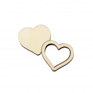 Set Doua Figurine - Brosa-Martisor Licheni - Inima - 50x44 mm