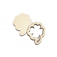 Set Doua Figurine - Brosa-Martisor Licheni - Trifoi cu patru foi- 52x46 mm
