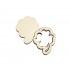 Set Doua Figurine - Brosa-Martisor Licheni - Trifoi cu patru foi- 52x46 mm