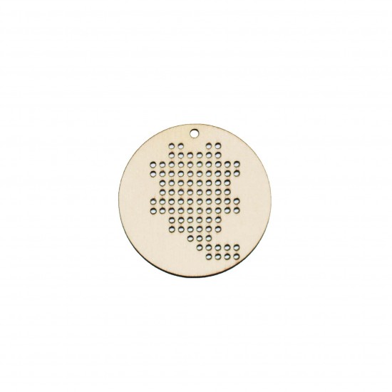 Figurina Tip Gherghef - Cerc 5cm - Model Trifoi cu patru foi - gaurele 1.5mm