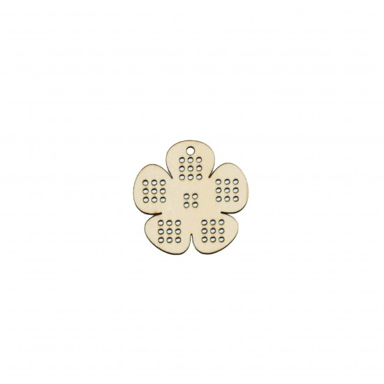 Figurina Tip Gherghef - Floare - gaurele 1,5 mm - 40x40 mm