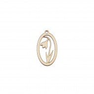 Figurina Oval cu Ghiocel Blank - 45x27 mm