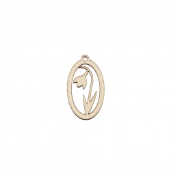 Figurina Oval cu Ghiocel Blank - 45x27 mm