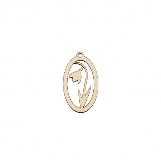 Figurina Oval cu Ghiocel Blank - 45x27 mm