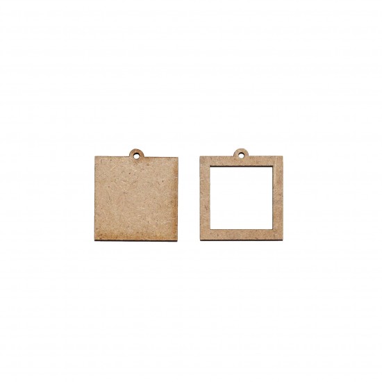 Set Doua Figurine Patrate Blank - 33x30 mm - MDF2.5mm