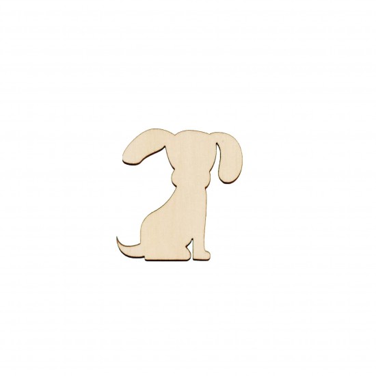 Figurina Caine din lemn - C01 - 50x48 mm