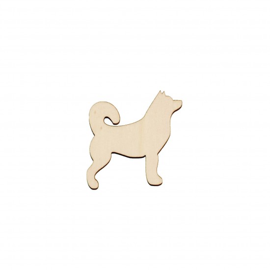 Figurina Caine Akita din lemn - C02 - 50x50 mm