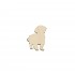 Figurina Caine Bichon din lemn - C04 - 45x36 mm