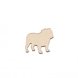 Figurina Caine Bulldog din lemn - C07 - 50x43 mm