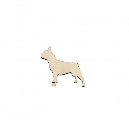 Figurina Caine Bulldog Francez din lemn - C08 - 50x43 mm