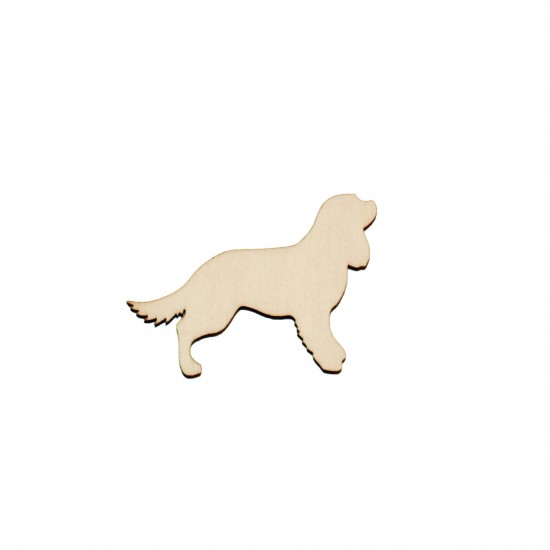 Figurina Caine Cavalier Charles Spaniel din lemn - C10 - 50x35 mm