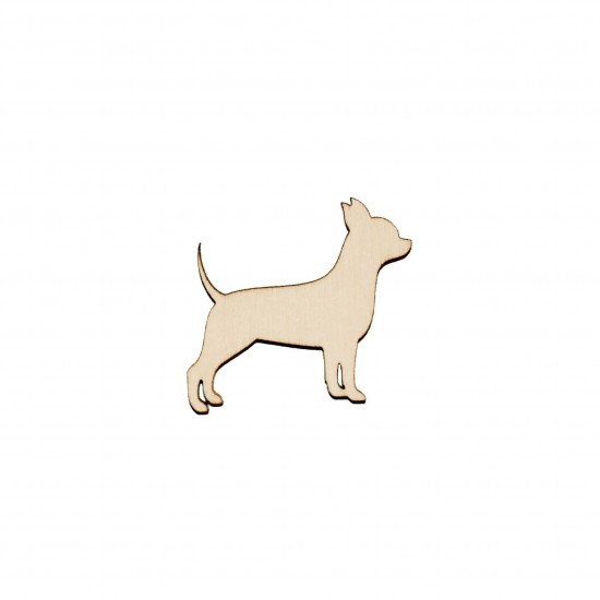 Figurina Caine Chihuahua din lemn - C11 - 45x40 mm