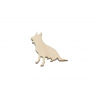 Figurina Caine Ciobanesc German din lemn - C12 - 45x43 mm
