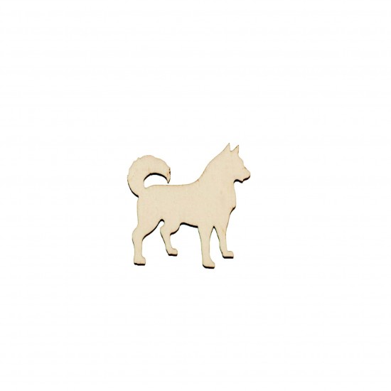 Figurina Caine Husky din lemn - C15 - 40x40 mm