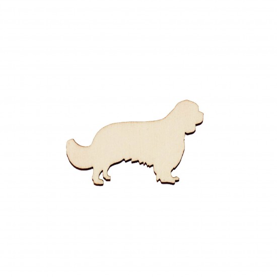 Figurina Caine King Charles Spaniel din lemn - C16 - 50x35 mm