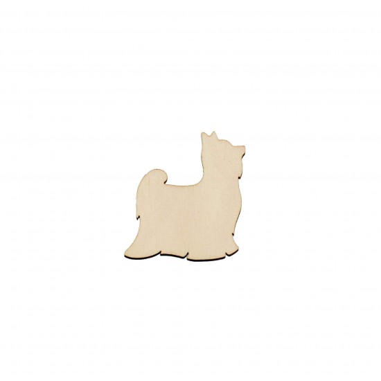 Figurina Caine Yorkshire din lemn - C25 - 45x45 mm