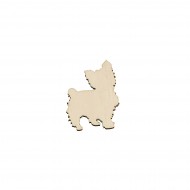 Figurina Caine Yorkshire Terrier din lemn - C26 - 45x36 mm
