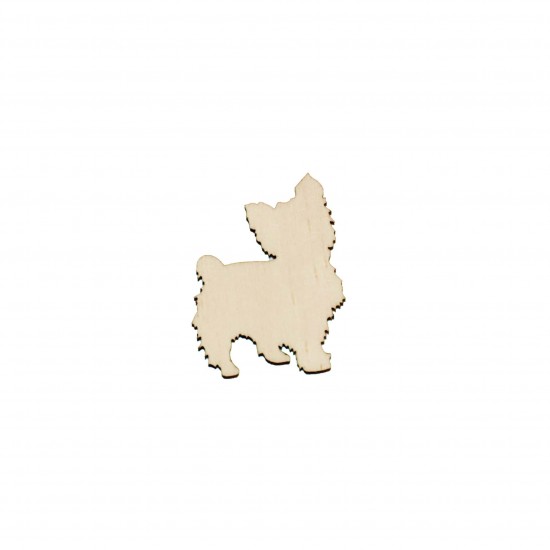 Figurina Caine Yorkshire Terrier din lemn - C26 - 45x36 mm