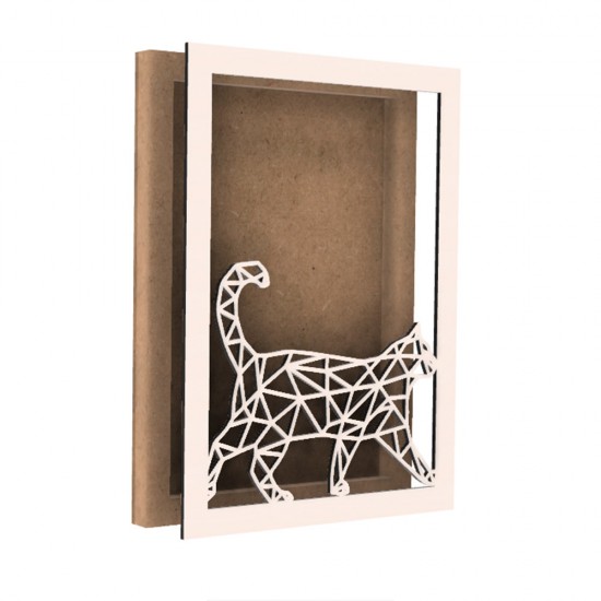 Rama din MDF pentru Muschi sau Licheni - Pisica - 350x250x26 mm