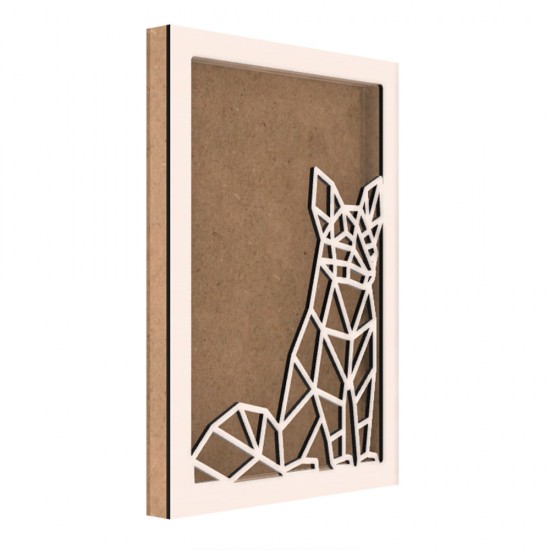 Rama din MDF pentru Muschi sau Licheni - Vulpe - 350x250x26 mm