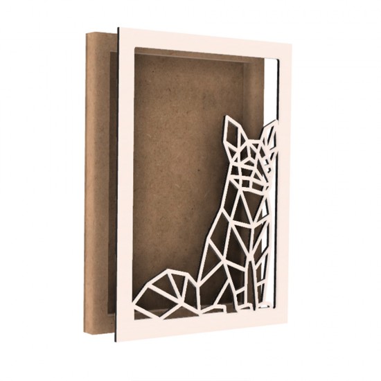 Rama din MDF pentru Muschi sau Licheni - Vulpe - 350x250x26 mm
