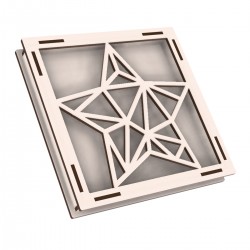 Rama din Placaj de Albasia pentru Muschi sau Licheni - Stea - 200x200x20 mm